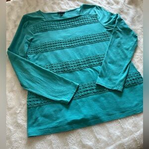 Talbots Turquoise Long Sleeve Top